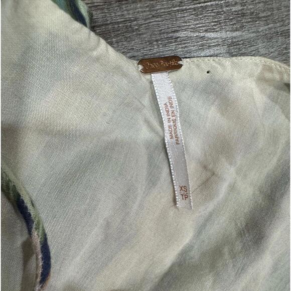 Free People Asymmetrical Sleeveless Ruffle Stripe Short Mini Dress- Size XS - Picture 7 of 7